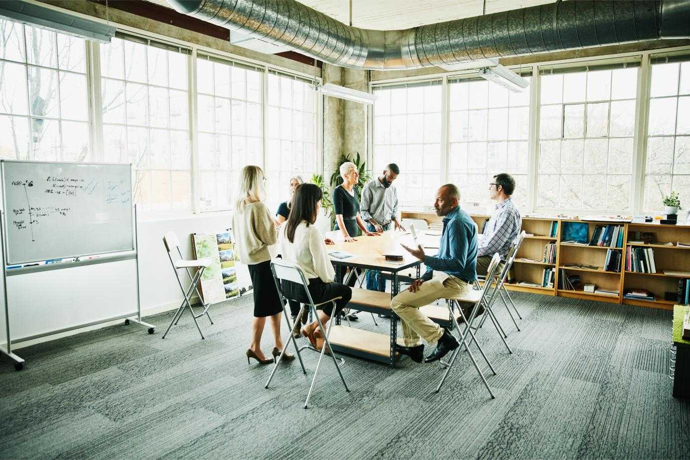 Group of people working together at a table