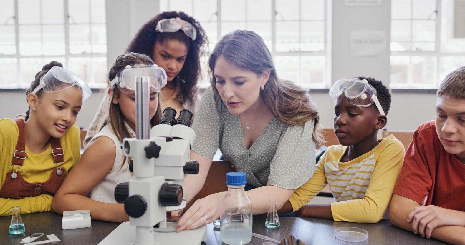 Students working on a STEM project